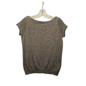 Ralph Lauren Bergdore Goodman Grey Cashmere Silk Blend Cap Sleeve Top L